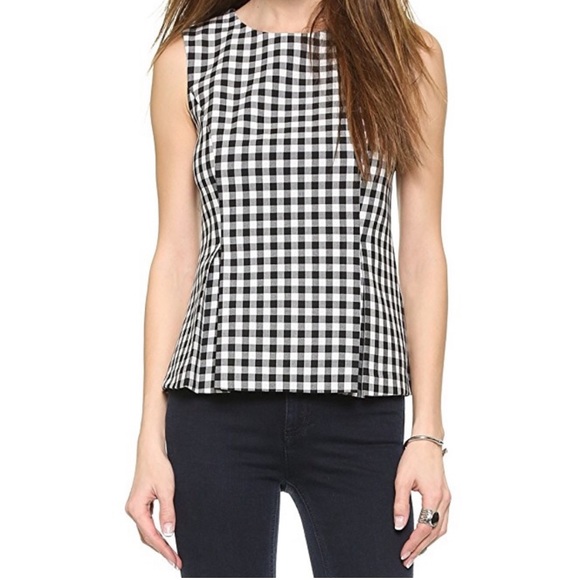 Diane von furstenberg Mallorie gingham peplum top size 4 - Picture 2 of 10